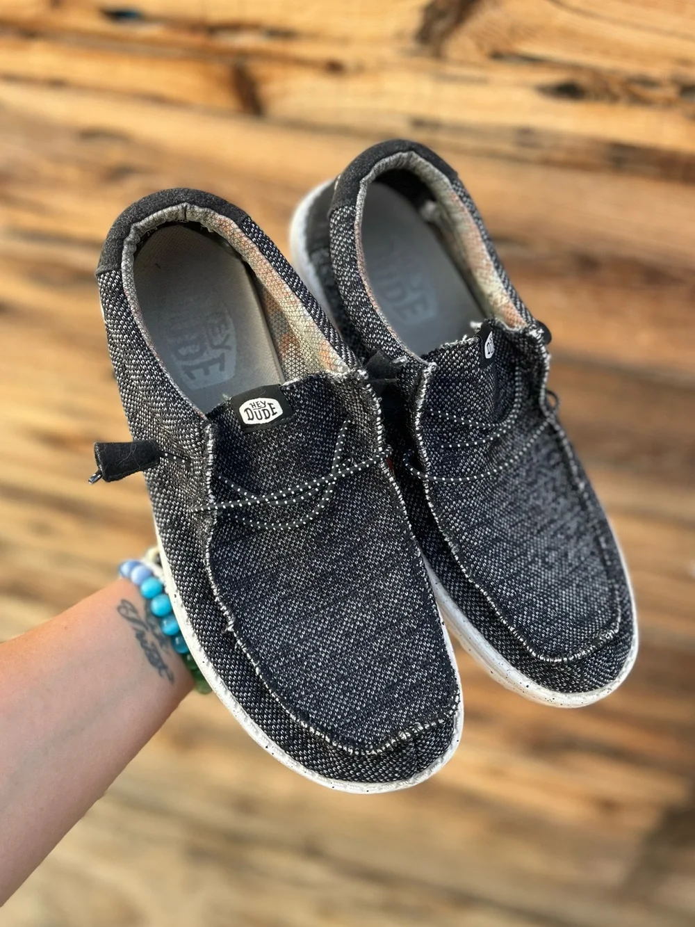 Hey Dude Wally Knit Slip-On Shoes - Black Size 9 Hey Dude Men main image 4